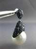 LARGE 3.45CT DIAMOND AAA SAPPHIRE & AAA SOUTH SEA PEARL 18K WHITE GOLD EARRINGS