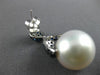 LARGE 3.45CT DIAMOND AAA SAPPHIRE & AAA SOUTH SEA PEARL 18K WHITE GOLD EARRINGS