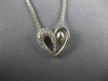 ESTATE .60CT DIAMOND 18K WHITE GOLD 3D CLASSIC ROUND HEART LOVE FLOATING PENDANT
