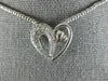 ESTATE .60CT DIAMOND 18K WHITE GOLD 3D CLASSIC ROUND HEART LOVE FLOATING PENDANT