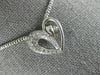 ESTATE .60CT DIAMOND 18K WHITE GOLD 3D CLASSIC ROUND HEART LOVE FLOATING PENDANT