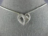 ESTATE .60CT DIAMOND 18K WHITE GOLD 3D CLASSIC ROUND HEART LOVE FLOATING PENDANT