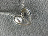 ESTATE .60CT DIAMOND 18K WHITE GOLD 3D CLASSIC ROUND HEART LOVE FLOATING PENDANT