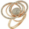 ESTATE .50CT DIAMOND 14KT ROSE GOLD 3D MULTI ROW CIRCULAR LOVE KNOT FUN RING