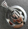 ESTATE LARGE 14KT WHITE GOLD 3D CLASSIC CHAI HAMSA FLOATING LUCKY PENDANT #1601