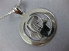 ESTATE LARGE 14KT WHITE GOLD 3D CLASSIC CHAI HAMSA FLOATING LUCKY PENDANT #1601