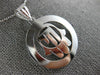ESTATE LARGE 14KT WHITE GOLD 3D CLASSIC CHAI HAMSA FLOATING LUCKY PENDANT #1601
