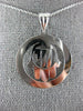 ESTATE LARGE 14KT WHITE GOLD 3D CLASSIC CHAI HAMSA FLOATING LUCKY PENDANT #1601