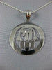 ESTATE LARGE 14KT WHITE GOLD 3D CLASSIC CHAI HAMSA FLOATING LUCKY PENDANT #1601