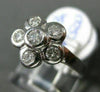 ESTATE WIDE .45CT ROUND DIAMOND 18KT WHITE GOLD CLASSIC FLOWER ANNIVERSARY RING