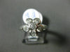 ESTATE WIDE .45CT ROUND DIAMOND 18KT WHITE GOLD CLASSIC FLOWER ANNIVERSARY RING