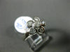ESTATE WIDE .45CT ROUND DIAMOND 18KT WHITE GOLD CLASSIC FLOWER ANNIVERSARY RING