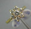 ESTATE WIDE .50CT ROUND DIAMOND 14K YELLOW GOLD CLASSIC 7 STONE FLOWER LOVE RING