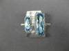 ESTATE WIDE 2.71CT DIAMOND & AAA BLUE TOPAZ 14KT WHITE GOLD 3D FUN LOVE RING