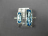 ESTATE WIDE 2.71CT DIAMOND & AAA BLUE TOPAZ 14KT WHITE GOLD 3D FUN LOVE RING