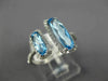 ESTATE WIDE 2.71CT DIAMOND & AAA BLUE TOPAZ 14KT WHITE GOLD 3D FUN LOVE RING