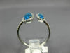 ESTATE WIDE 2.71CT DIAMOND & AAA BLUE TOPAZ 14KT WHITE GOLD 3D FUN LOVE RING