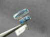 ESTATE WIDE 2.71CT DIAMOND & AAA BLUE TOPAZ 14KT WHITE GOLD 3D FUN LOVE RING