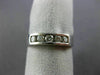 ESTATE WIDE .45CT ROUND CUT DIAMOND 18KT WHITE GOLD 3D CHANNEL ANNIVERSARY RING