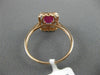 ESTATE WIDE .92CT DIAMOND & AAA RUBY 14KT ROSE GOLD DOUBLE HALO ENGAGEMENT RING