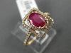 ESTATE WIDE .92CT DIAMOND & AAA RUBY 14KT ROSE GOLD DOUBLE HALO ENGAGEMENT RING
