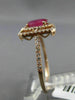ESTATE WIDE .92CT DIAMOND & AAA RUBY 14KT ROSE GOLD DOUBLE HALO ENGAGEMENT RING