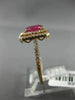 ESTATE WIDE .92CT DIAMOND & AAA RUBY 14KT ROSE GOLD DOUBLE HALO ENGAGEMENT RING