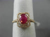 ESTATE WIDE .92CT DIAMOND & AAA RUBY 14KT ROSE GOLD DOUBLE HALO ENGAGEMENT RING