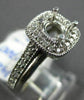ESTATE WIDE .42CT DIAMOND 14KT WHITE GOLD MILGRAIN SEMI MOUNT ENGAGEMENT RING