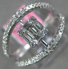 ESTATE WIDE .49CT DIAMOND 18KT WHITE GOLD CLASSIC SQUARE CLUSTER FRIENDSHIP RING