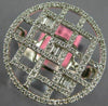 ESTATE LARGE .66CT DIAMOND 18KT WHITE GOLD ROUND AND BAGUETTE CIRCULAR FUN RING
