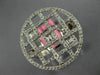 ESTATE LARGE .66CT DIAMOND 18KT WHITE GOLD ROUND AND BAGUETTE CIRCULAR FUN RING