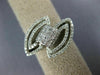 ESTATE WIDE .89CT DIAMOND 18K WHITE GOLD MULTI ROW MARQUISE SHAPE LOVE KNOT RING