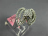ESTATE WIDE .89CT DIAMOND 18K WHITE GOLD MULTI ROW MARQUISE SHAPE LOVE KNOT RING