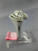 ESTATE WIDE .89CT DIAMOND 18K WHITE GOLD MULTI ROW MARQUISE SHAPE LOVE KNOT RING