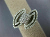 ESTATE WIDE .89CT DIAMOND 18K WHITE GOLD MULTI ROW MARQUISE SHAPE LOVE KNOT RING