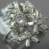 ESTATE WIDE .63CT DIAMOND 18K WHITE GOLD ROUND & BAGUETTE FLOWER SNOWFLAKE RING