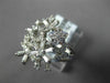 ESTATE WIDE .63CT DIAMOND 18K WHITE GOLD ROUND & BAGUETTE FLOWER SNOWFLAKE RING