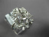 ESTATE WIDE .63CT DIAMOND 18K WHITE GOLD ROUND & BAGUETTE FLOWER SNOWFLAKE RING
