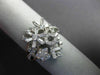 ESTATE WIDE .63CT DIAMOND 18K WHITE GOLD ROUND & BAGUETTE FLOWER SNOWFLAKE RING