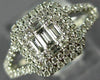 LARGE .62CT DIAMOND 18KT WHITE GOLD 3D ROUND & BAGUETTE SQUARE ANNIVERSARY RING