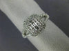 LARGE .62CT DIAMOND 18KT WHITE GOLD 3D ROUND & BAGUETTE SQUARE ANNIVERSARY RING