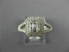 LARGE .62CT DIAMOND 18KT WHITE GOLD 3D ROUND & BAGUETTE SQUARE ANNIVERSARY RING