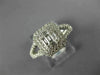 LARGE .62CT DIAMOND 18KT WHITE GOLD 3D ROUND & BAGUETTE SQUARE ANNIVERSARY RING