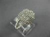 LARGE .62CT DIAMOND 18KT WHITE GOLD 3D ROUND & BAGUETTE SQUARE ANNIVERSARY RING