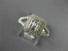 LARGE .62CT DIAMOND 18KT WHITE GOLD 3D ROUND & BAGUETTE SQUARE ANNIVERSARY RING