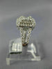 LARGE .62CT DIAMOND 18KT WHITE GOLD 3D ROUND & BAGUETTE SQUARE ANNIVERSARY RING