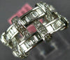 WIDE 1.39CT DIAMOND 18K WHITE GOLD ROUND & BAGUETTE CRISS CROSS ANNIVERSARY RING