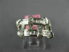 WIDE 1.39CT DIAMOND 18K WHITE GOLD ROUND & BAGUETTE CRISS CROSS ANNIVERSARY RING