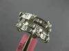 WIDE 1.39CT DIAMOND 18K WHITE GOLD ROUND & BAGUETTE CRISS CROSS ANNIVERSARY RING